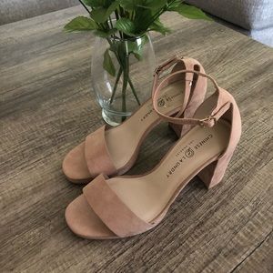 Chinese Laundry blush suede sandals